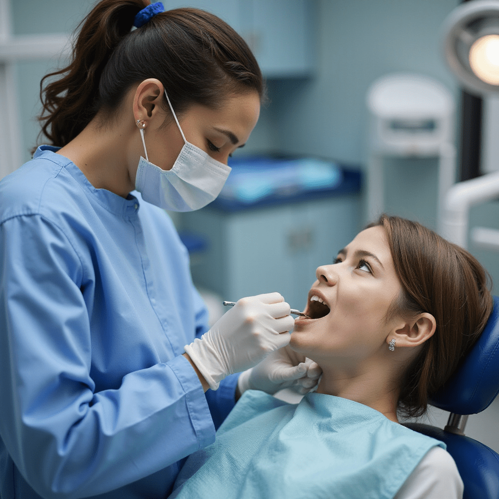 dentist doctor with a patient servicing general dentistry